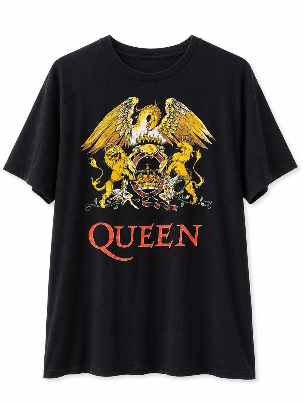 Queen Band Graphic T Shirt XL Black Classic Crest Logo Rock Tee